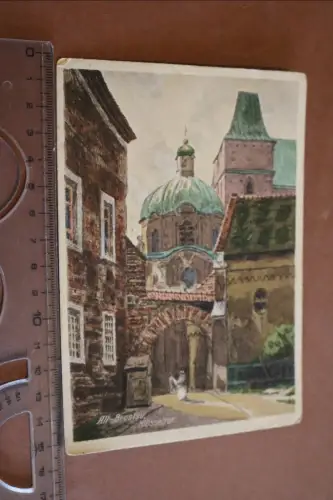 tolle alte Künstlerkarte -Alt-Breslau - Breslau - Klösseltor  30-40er Jahre 