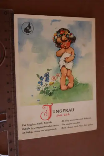 tolle alte Künstlerkarte - Sternzeichen Jungfrau  1952 