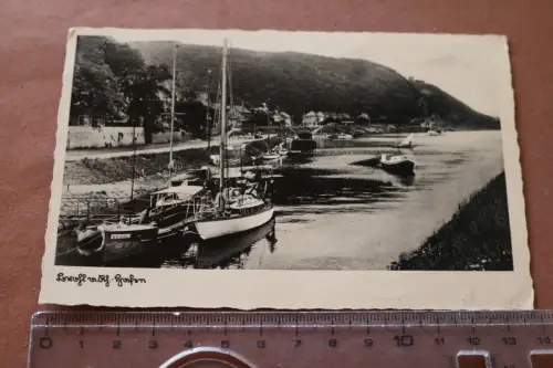 tolle alte Karte - Brohl a Rhein - Hafen 1942