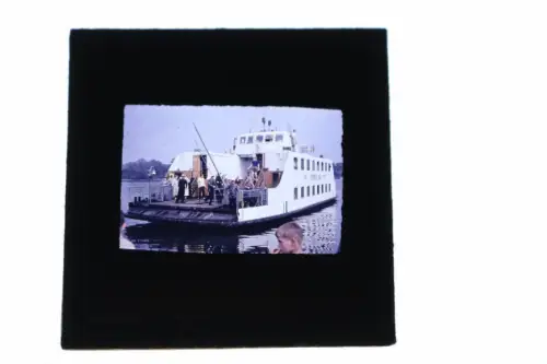 tolles altes Glasdia - Farbdia Fähre Fährschiff Willi Schröder - 50-60er Jahre 