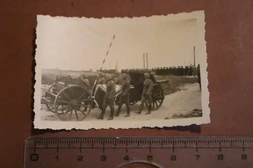  altes Foto - Trauerzug - Artilleriegeschütz - höherer Offizier ? General ? 