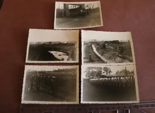 fünf alte Fotos R.A.D. Abtlg. Bad Zwischenahn - Marinesanitätspark Westerstede