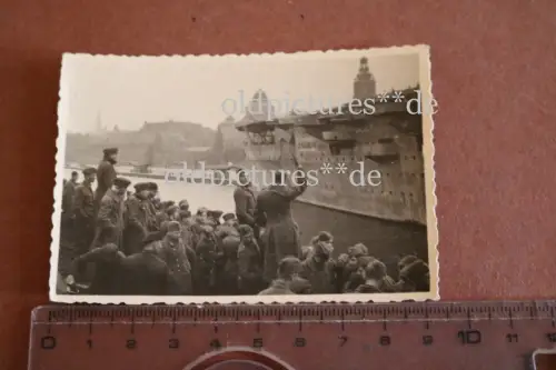 tolles altes seltenes Foto - Hafen Stettin Flugzeugträger Graf Zeppelin 