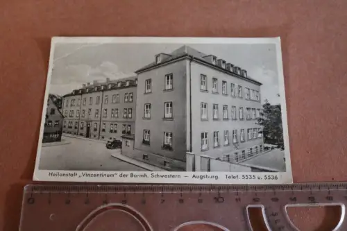 tolle alte Karte - Heilanstalt Vinzentinum der Barmh. Schwestern - Augsburg 1947