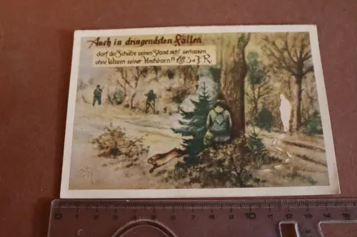 tolle alte Karte -  Jäger - Schütze Stand nicht verlassen ohne Wissen vom Nachba