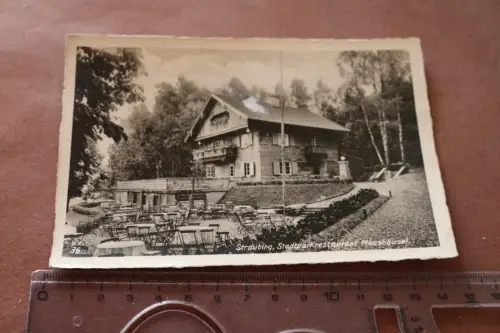 tolle alte Karte -Stadtparkrestaurant  Mooshäusel - Straubing 30-40er Jahre 
