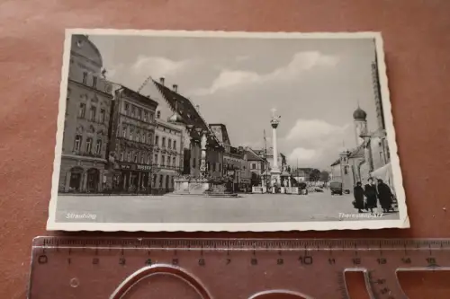 tolle alte Karte -Theresienplatz - Straubing 30-40er Jahre 