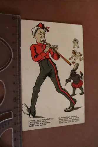 tolle alte Propagandakarte - Rattenfänger Lord Kitchener 1917