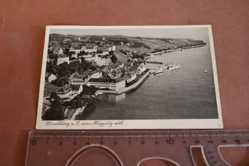 tolle alte Karte - Meersburg a.L. vom Flugzeug aus 30er Jahre 