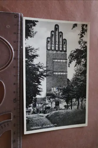 tolle alte Karte - Darmstadt  Hochzeitsturm  1954