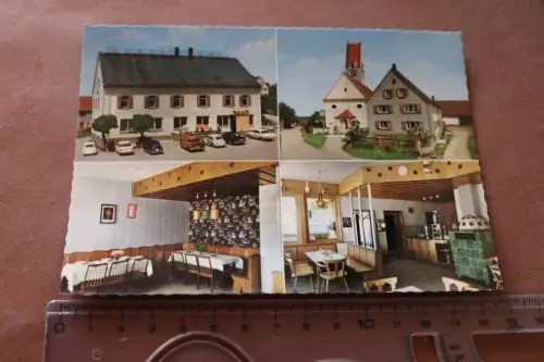 tolle alte Karte - Brauerei Gasthof Zur Krone  Oberfahlheim  60er Jahre ?
