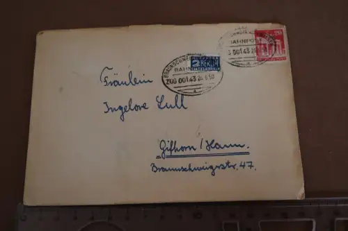 toller alter Umschlag - Bahnpoststempel - Braunschweig-Altenbeken 1950