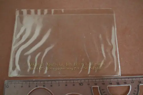 tolle alte Plastikhülle für Rezepte ? Askanier-Apotheke - Berlin 47