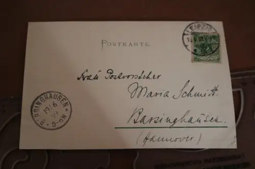 tolle alte Karte - Gruss aus Leipzig - Johannapark mit Lutherkirche 1899