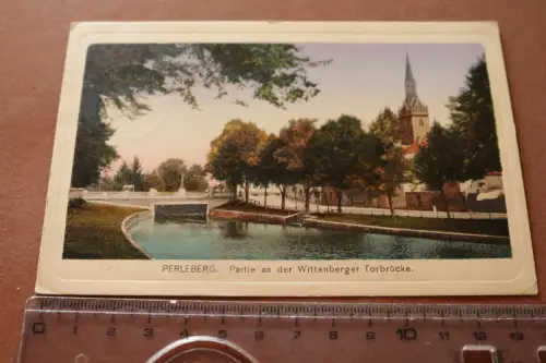 tolle alte Karte - Perleberg Partie an der Wittenberger Torbrücke  1918