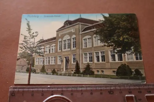 tolle alte Karte - Perleberg Gemeinde-Schule 1917