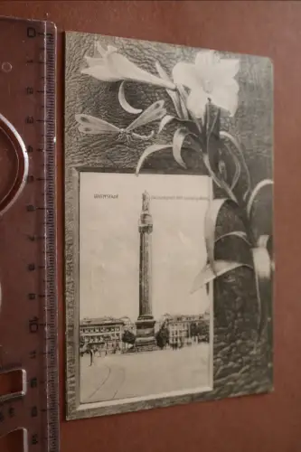 tolle alte Karte - Darmstadt Louisenplatz mit Ludwigsäule  1915