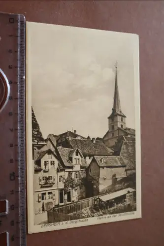 tolle alte Karte - Bensheim Partie an der Stadtmühle 1918