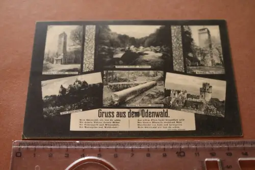 tolle alte Karte - Ansichten aus dem Odenwald 1915