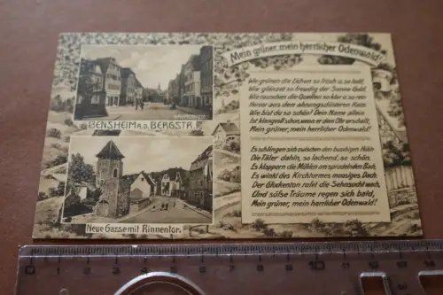 tolle alte Karte - Bensheim  Gedicht ? Mein grüner, mein herrlicher Odenwald