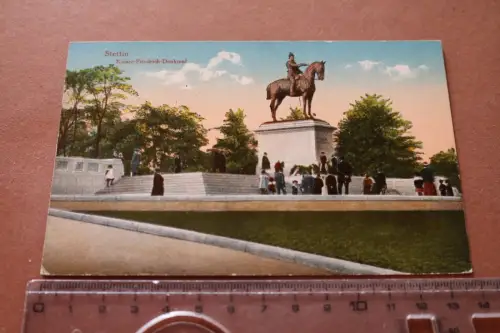 tolle alte Karte - Stettin - Kaiser Friedrich Denkmal  1918