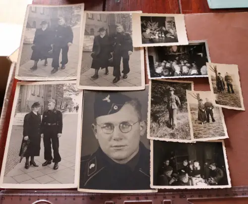 10 alte Fotos - Panzermann - Panzertruppe -  1941 in Brüssel 