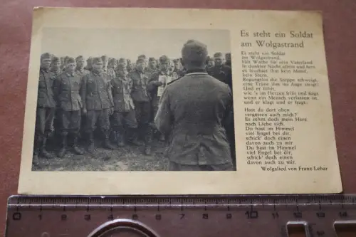alte Liedkarte - Es steht ein Soldat am Wolgastrand 