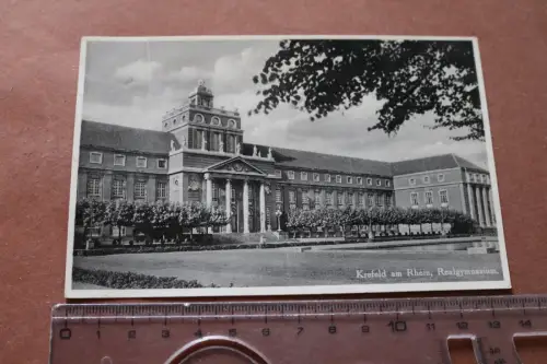 tolle alte Karte - Krefeld Realgymnasium  30-50er Jahre ?