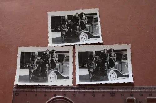drei alte Fotos - Oldtimer LKW  Org. Todt ???  Frankreich ?