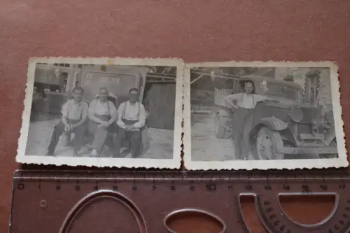 zwei alte Fotos - Oldtimer LKW  Org. Todt ???  Frankreich ?