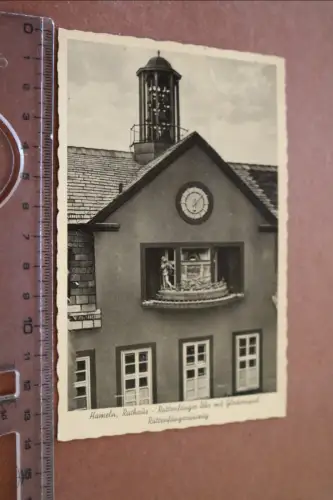 tolle alte Karte - Hameln Rathaus - Rattenfänger-Uhr 1938