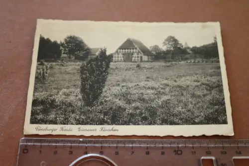 tolle alte Karte - Lüneburger Heide - Einsamens Häuschen 1937