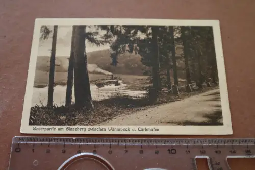 tolle alte Karte - Weserpartie am Glaseberg zwischen Wahmbeck u. Carlshafen 1933
