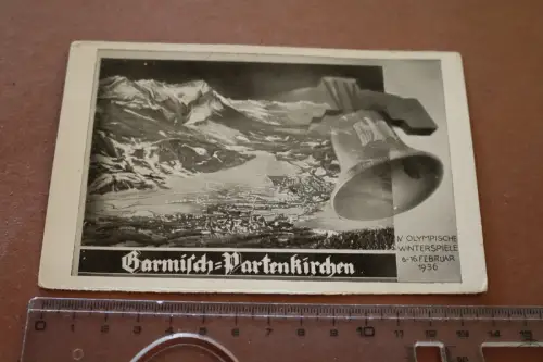 tolle alte Karte - Olympia 1936  Winterspiele Garmisch-Partenkirchen , Glocke 