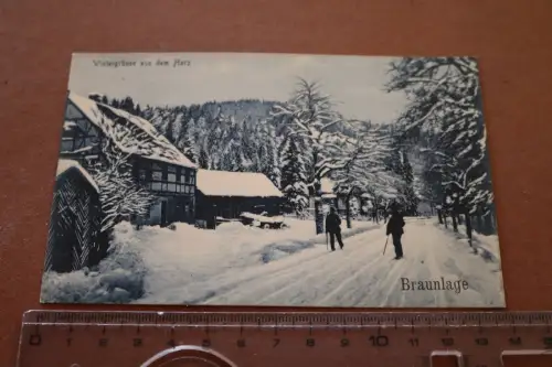 tolle alte Karte - Wintergrüße aus dem Harz - Braunlage  20-30er jahre 