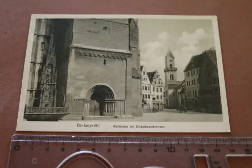 tolle alte Karte - Dinkelbühl - Marktplatz mit Dinkelbauerbrunnen 20-30er Jahre 