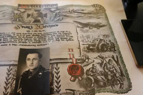 tolle alte Urkunde eines Uffz. eines Panzerjäger Regiments - Nachkriegsausgabe 