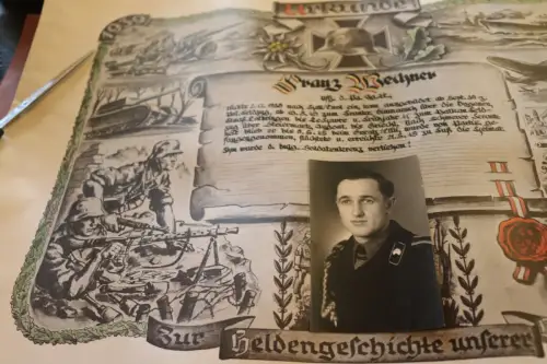 tolle alte Urkunde eines Uffz. eines Panzerjäger Regiments - Nachkriegsausgabe 
