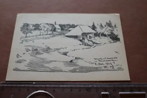 tolle alte Karte - Druck ?  Ortschaft -  signiert auch gedruckt - 1945 ??? 