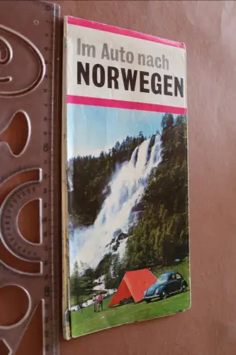 tolle alte Shell  Landkarte - Im Auto nach Norwegen 1969