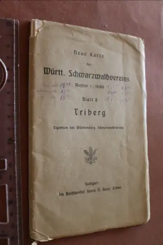 tolle alte Karte des Württ. Schwarzwaldvereins  Blatt 8 - Triberg - 1922