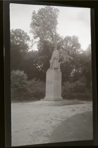 tolles altes Negativ - Compiègne, Foch -Denkmal im Wald    30-40er Jahre ?