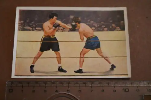 altes Sammelbild 1932 Sanella Margarine Boxen Max Schmeling vs. Jack Sharkey