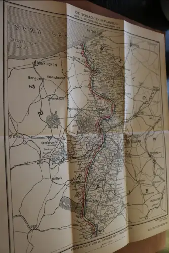 alte Karte - Die Schlachten in Flandern  15.10. - 15.11. 1914 