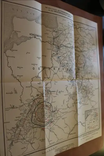 alte Karte - Die Schlachten bei Tannenberg u. Masurischen Seen 