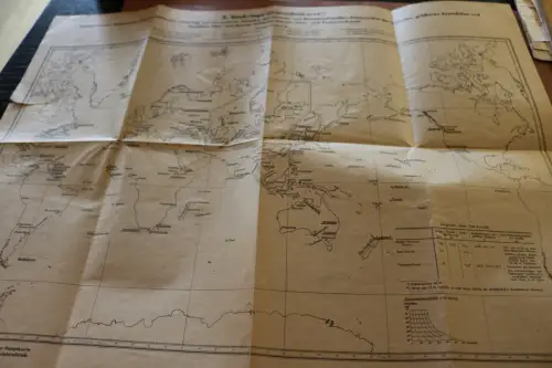 alte 8. Seekriegs-Übersichtkarte + Sonderkarten - 1943 