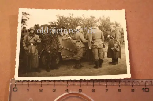 tolles altes Foto - Soldat Luftwaffen mit Tarnzug Ghillie Anzug  