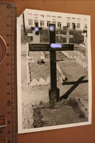 altes Foto Grab des Kommandeurs der 23. Panzer-Div.  Generalmajor Mack 1942 