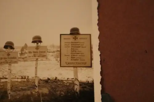 altes Foto - Soldatengräber - Nachrichten Abteilung 17 - 1941 Raum Kursk ???
