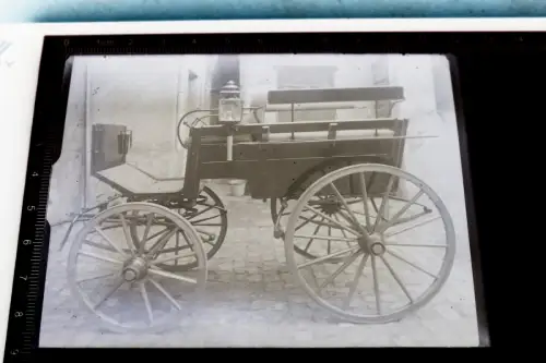 tolles altes Glasnegativ Pferdekutsche  1910-30 ?? (2)
